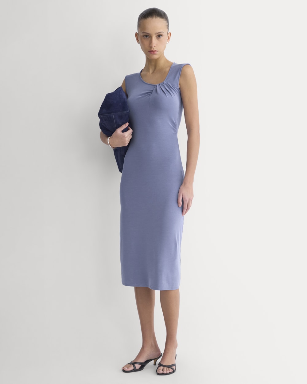 Knit Asymmetrical Midi Dress | Blue Dusk