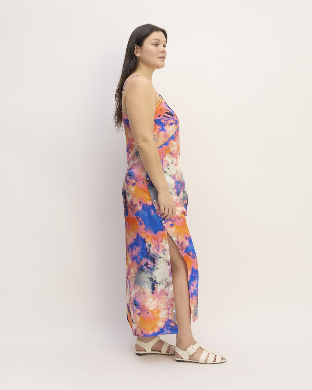 The Everlane x Marques' Almeida Satin Tie-Dye Dress | Multi Tie-Dye