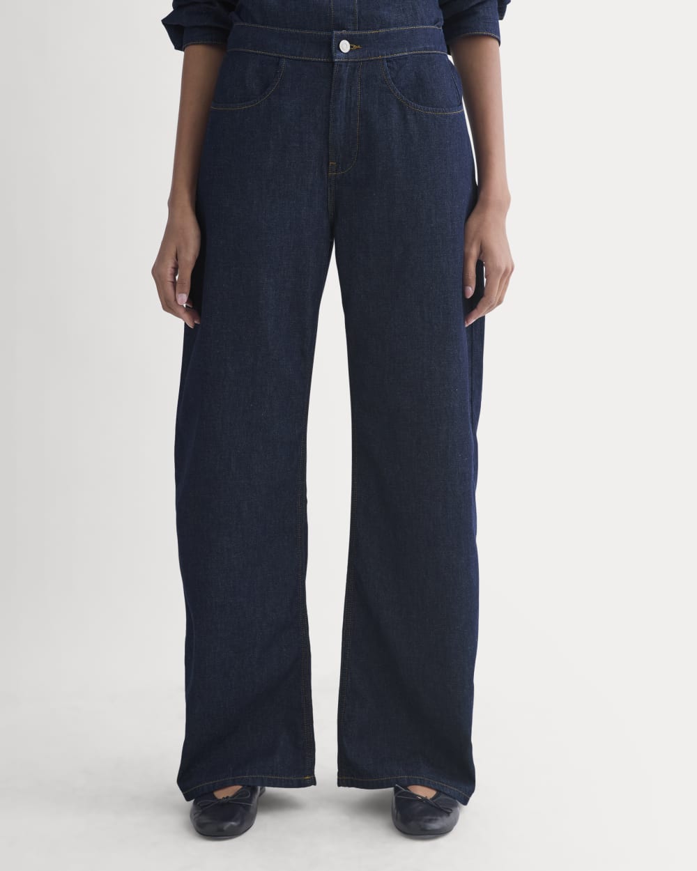 Everlane x Elena Bonvicini Crescent Barrel Jean | Deep Bay Indigo