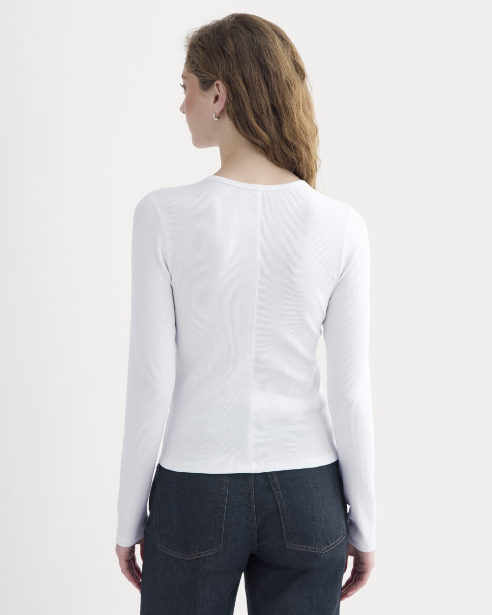 Luxe Rib Button-Up Top | White