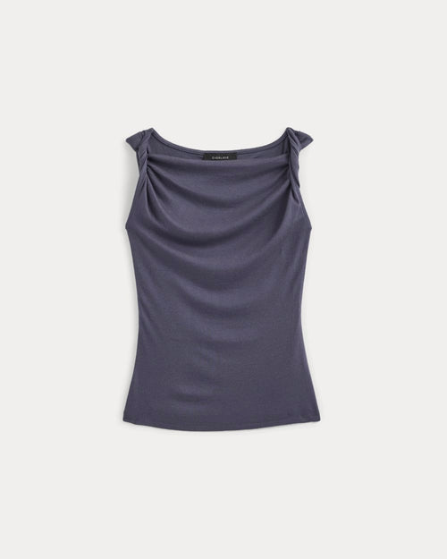 Cowl Neck Twist Tank in Butterluxe | Graystone