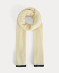 Plush Alpaca Scarf | Bone/ Black