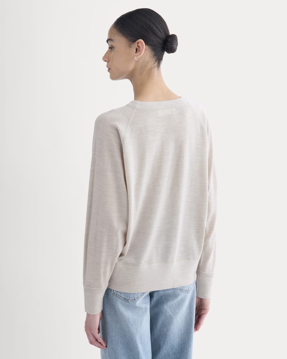 Raglan Sweater in Ultrasoft Merino | Heathered Oat