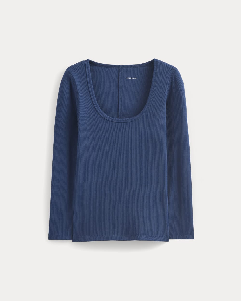 Luxe Rib Deep U-Neck Top | Estate Blue