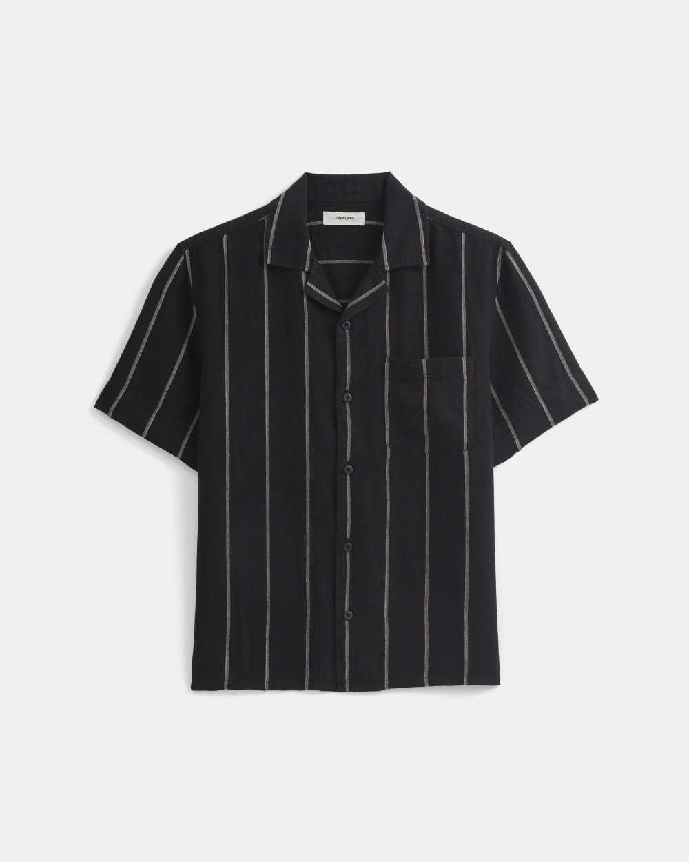 Linen Resort Shirt | Black / Bone