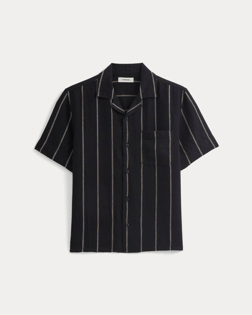 Linen Resort Shirt | Black / Bone