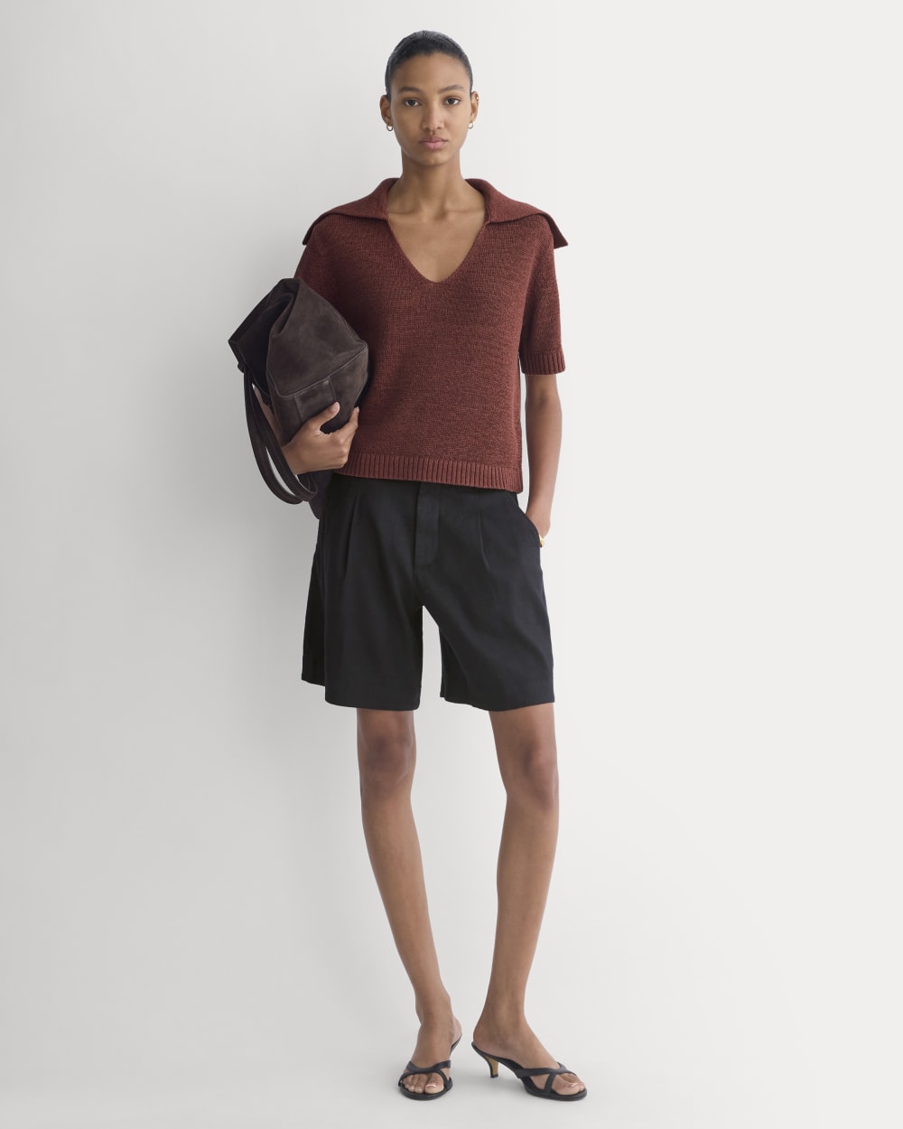 Open Collar Polo | Henna Red