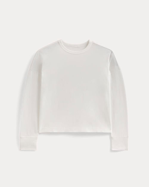 Oversized Boxy Crew in Essential Cotton | White