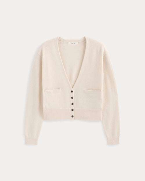 Deep V-Neck Cardigan in Cotton Merino | Canvas