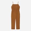 The Linen Shoestring Jumpsuit | Tawny Brown