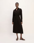 The Mini Jacquard Stripe Shirt Dress | Black
