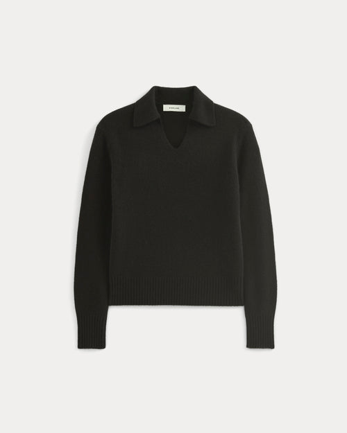 Cashmere Polo Sweater | Black
