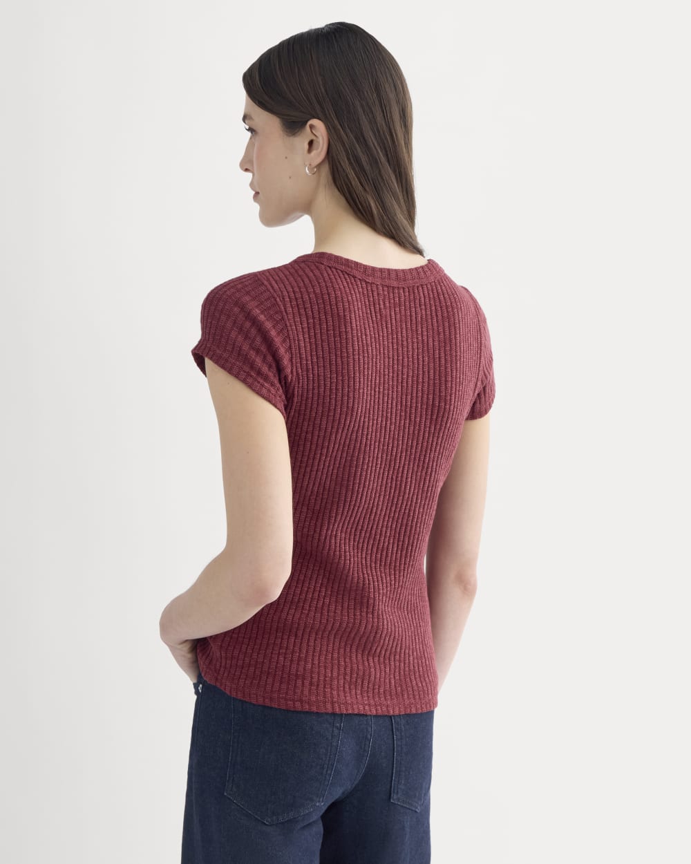 The Cozy Rib Tee | Pomegranate