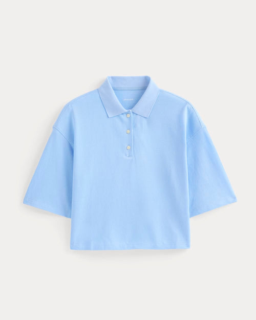 Pique Boxy Polo | Open Air Blue