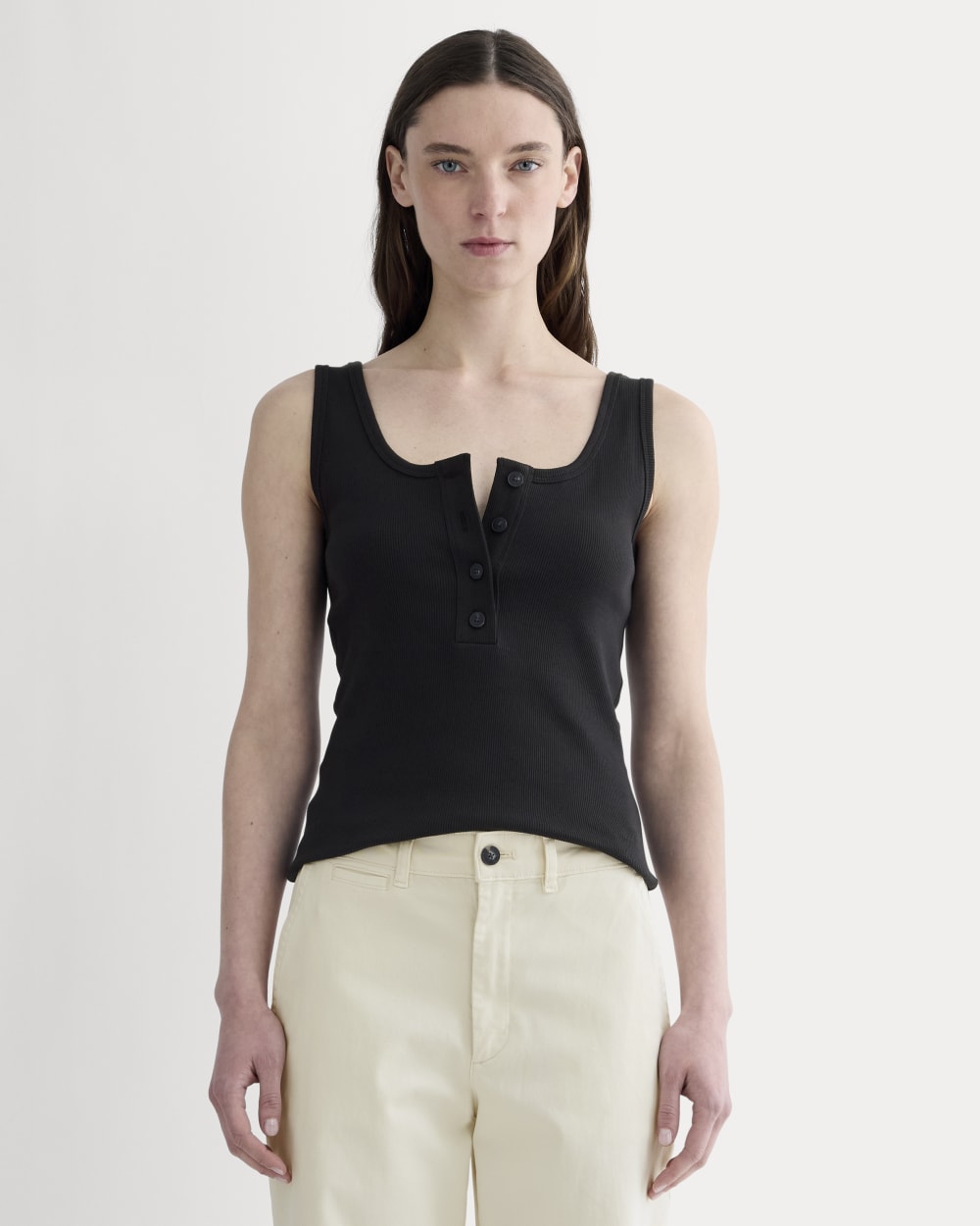 The Selfie Henley Tank | Black