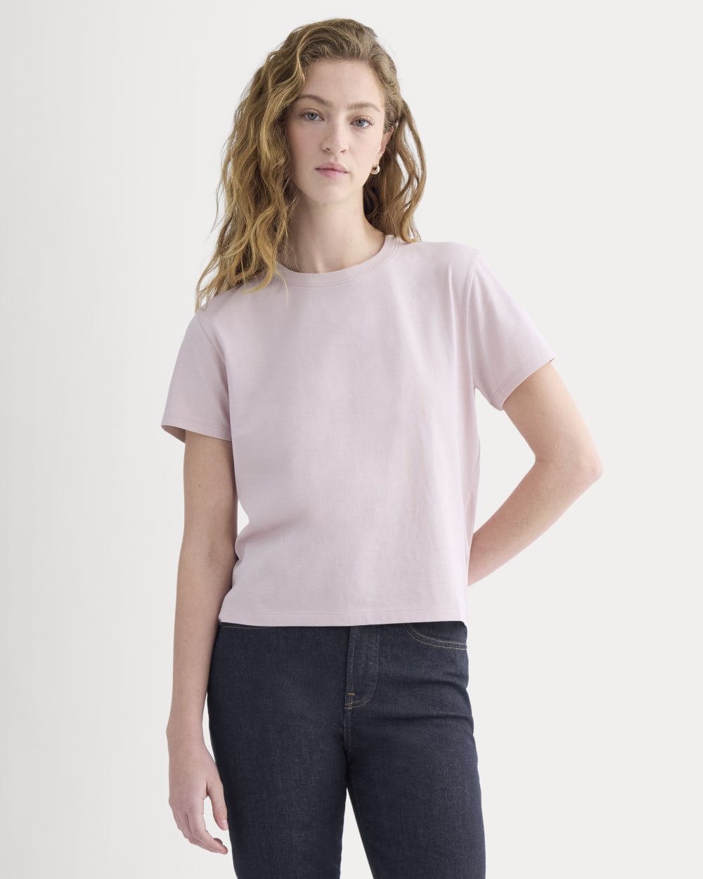 The Box-Cut Tee in Essential Cotton | Burnished Lilac | No Pocket