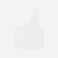 The Ribbed One-Shoulder Tank | White
