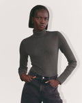The Luxe Rib Turtleneck | Heathered Soot