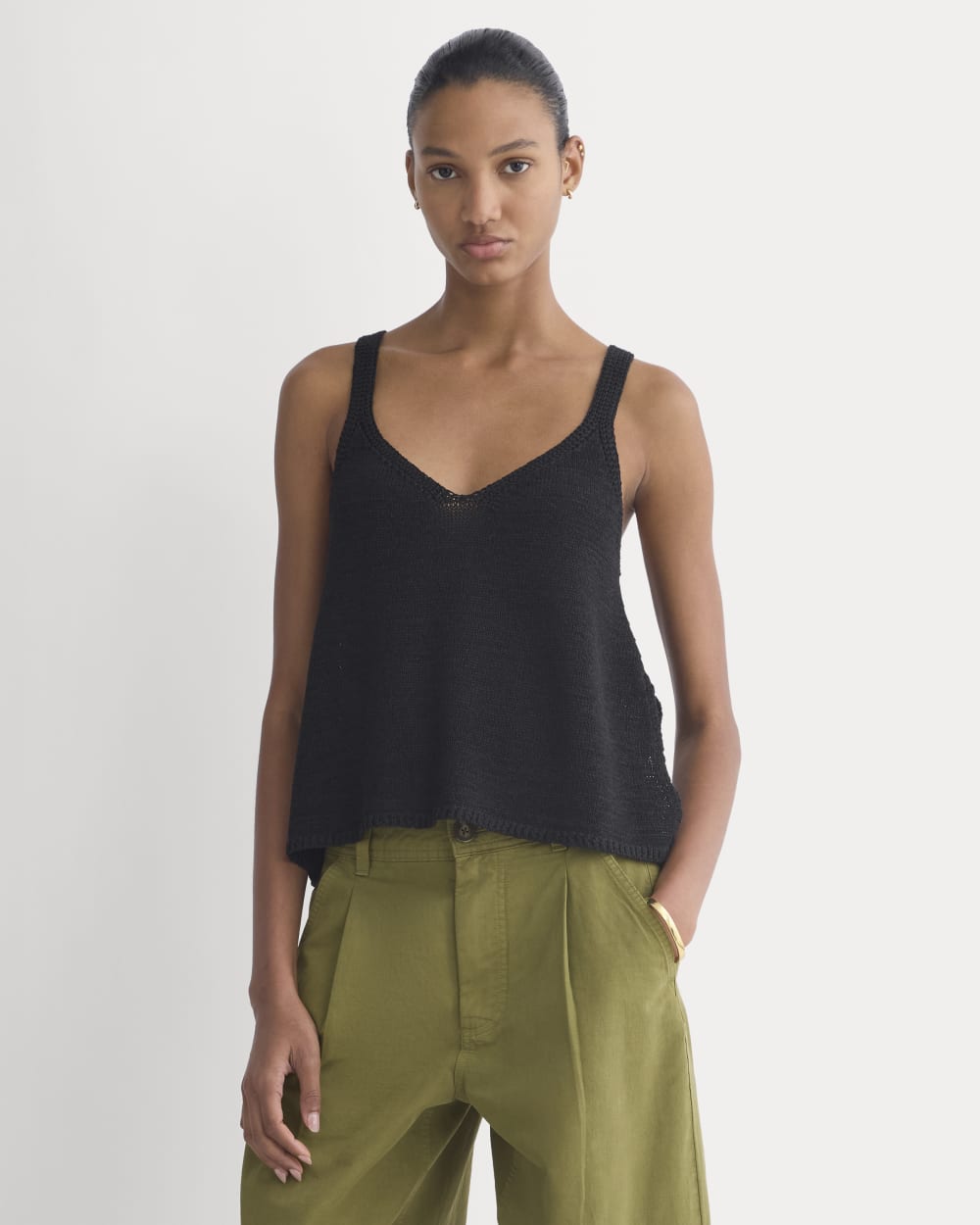 Racerback V-Neck Sweater | Black