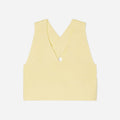 The Cross-Back Cropped Sweater Top | Pastel Yellow