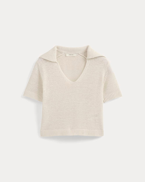 Open Collar Polo | Bone
