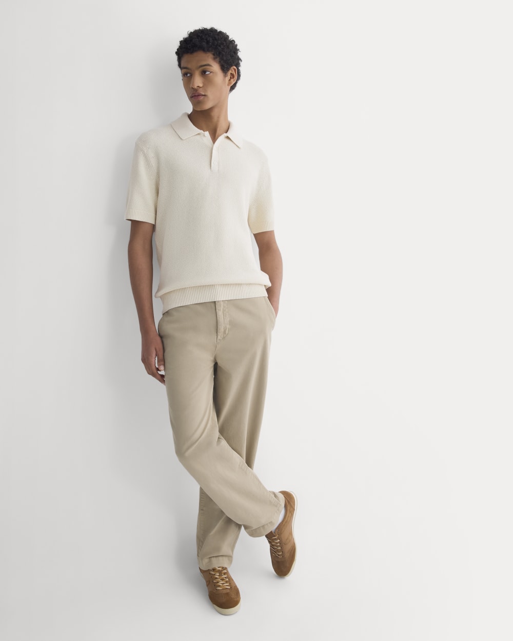 Seed Stitch Polo | Birch