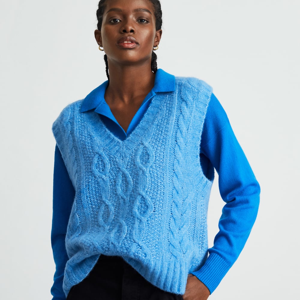 The Cloud Cable-Knit Vest | Lake