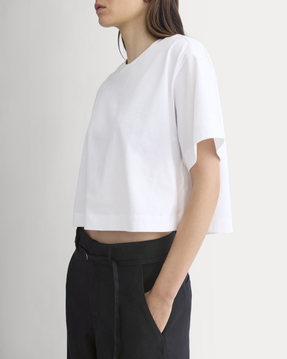 Forever Jersey Cropped Tee | White