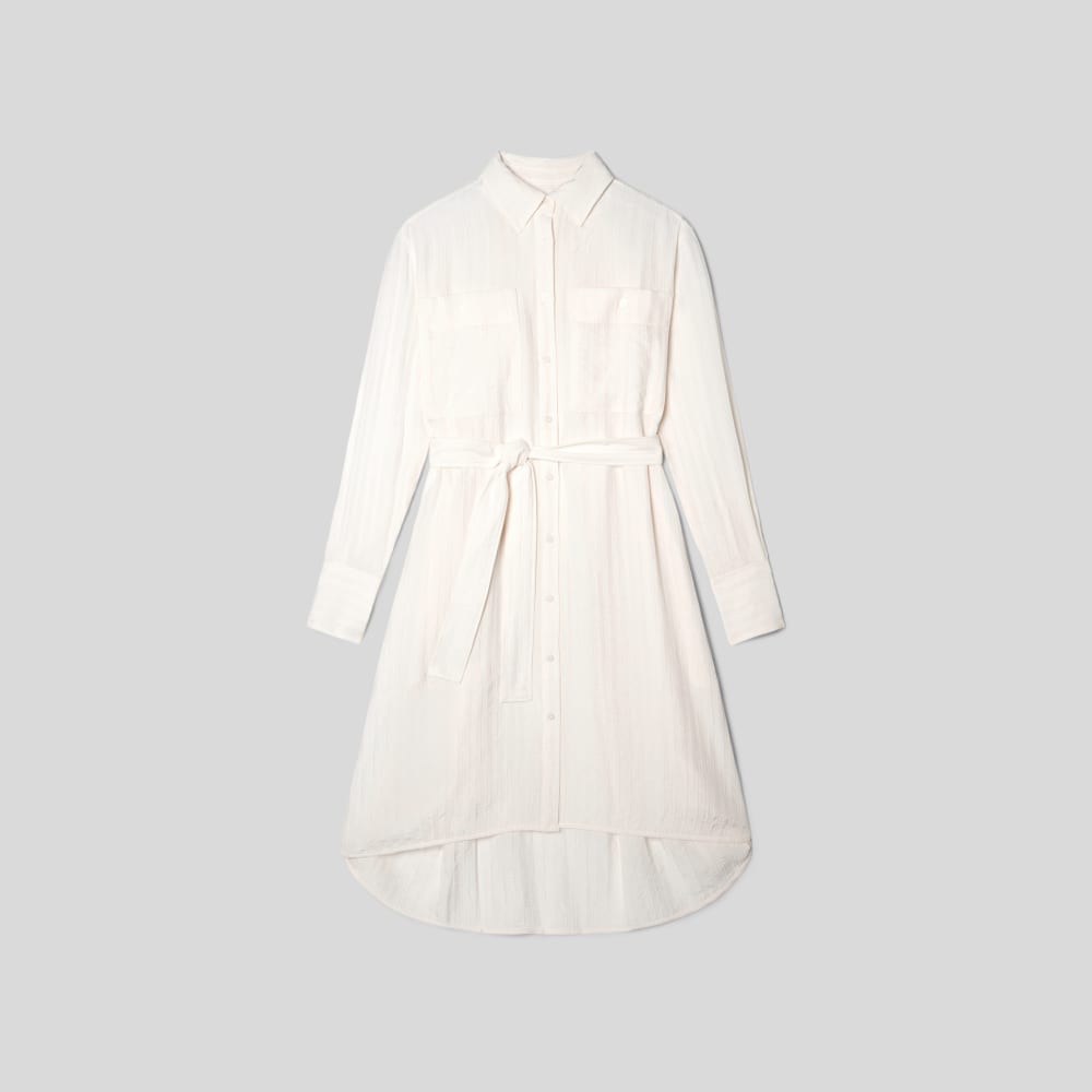 The City Stripe Draped Shirt Dress | Bone