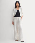 The Drawstring Pant in Linen | Gardenia/Meteorite