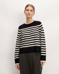 The Boxy Crew in Cashmere | Black / Bone