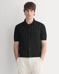 Textured Knit Resort Shirt | Black