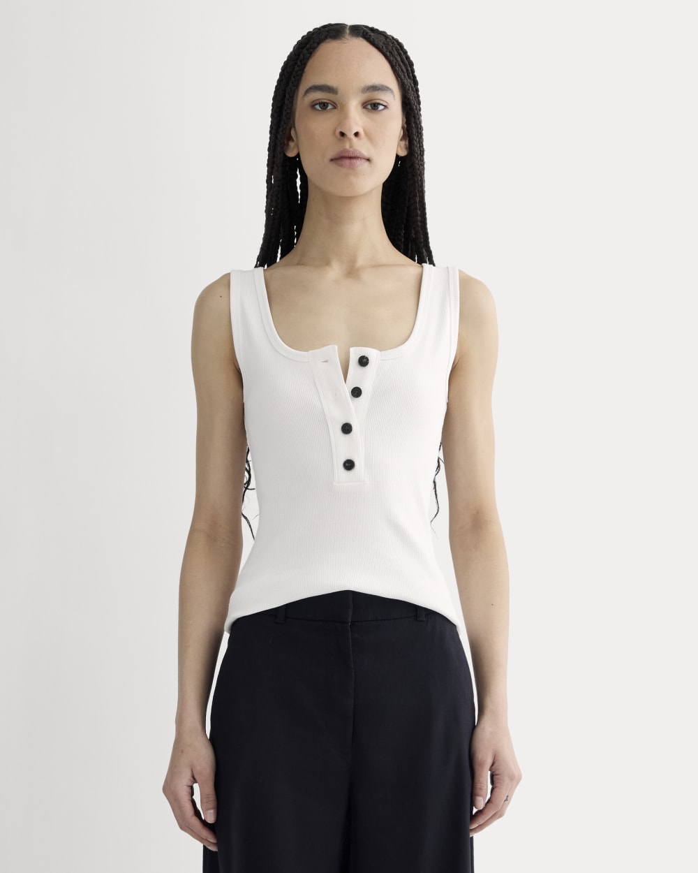 The Selfie Henley Tank | White