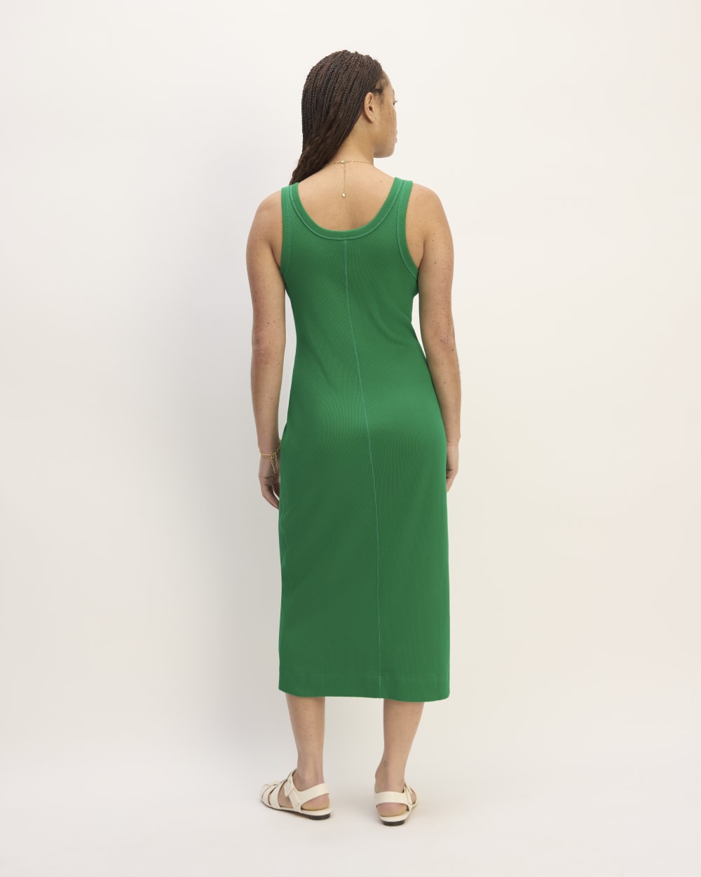 The '90s Rib Dress | Grass Green