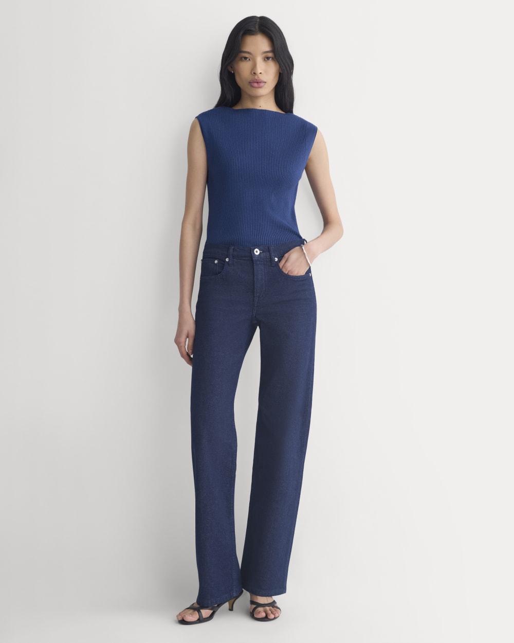 Boat-Neck Ribbed Knit | Estate Blue