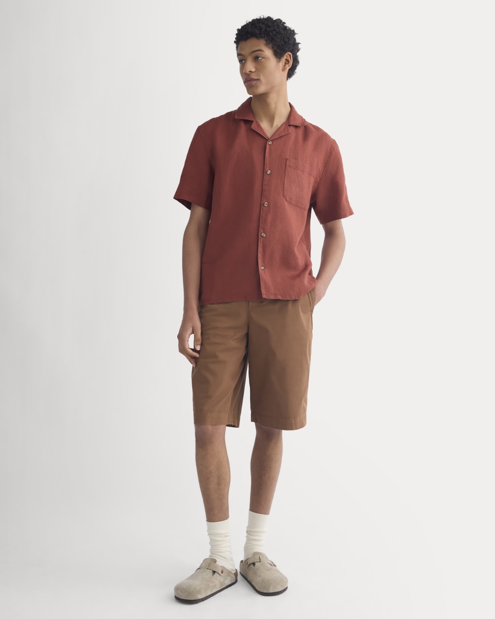 Linen Resort Shirt | Henna Red