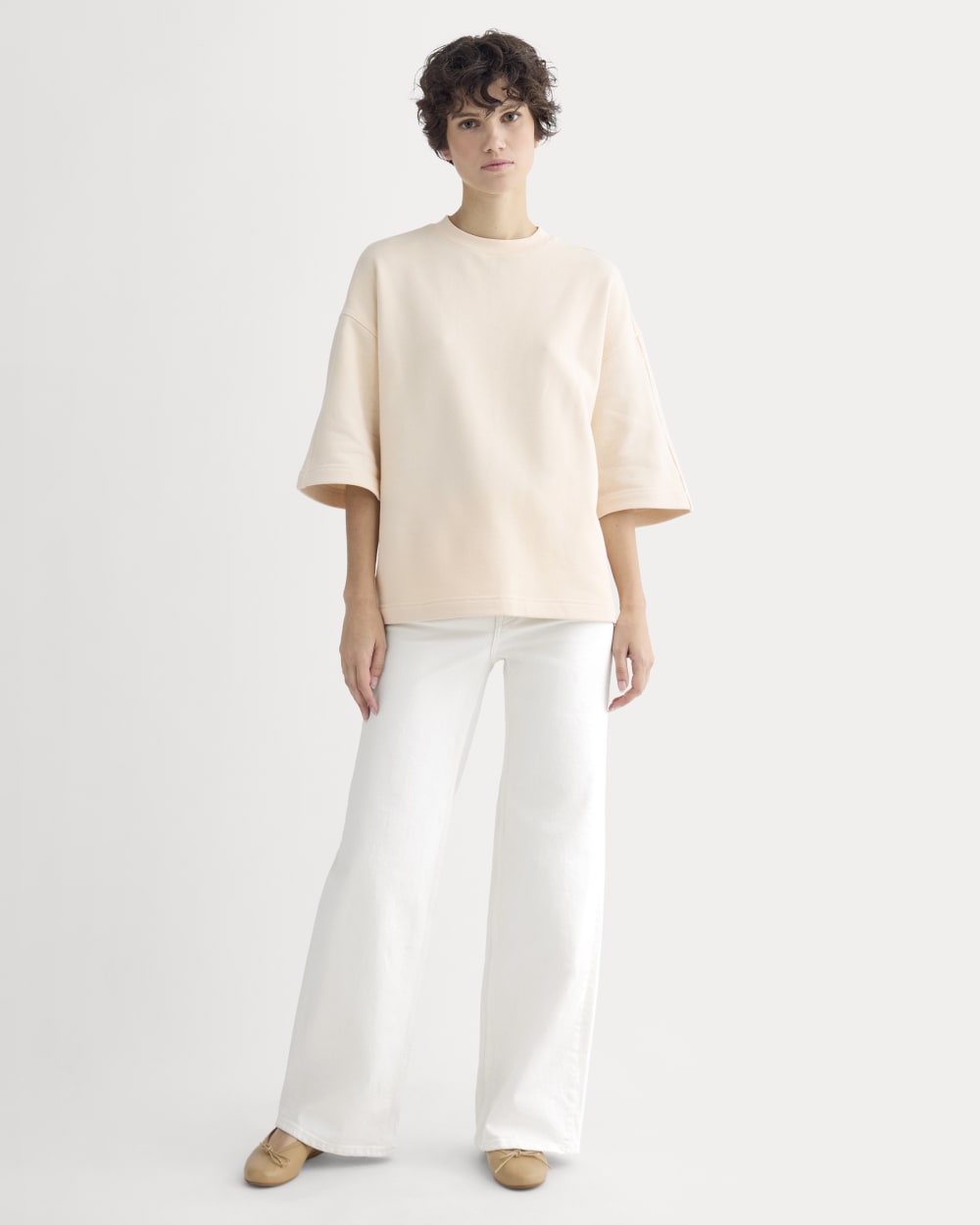 Lightweight Terry Oversized Tee | Parchment