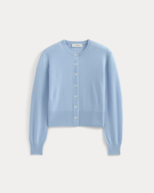 Cashmere Cropped Cardigan | Open Air Blue