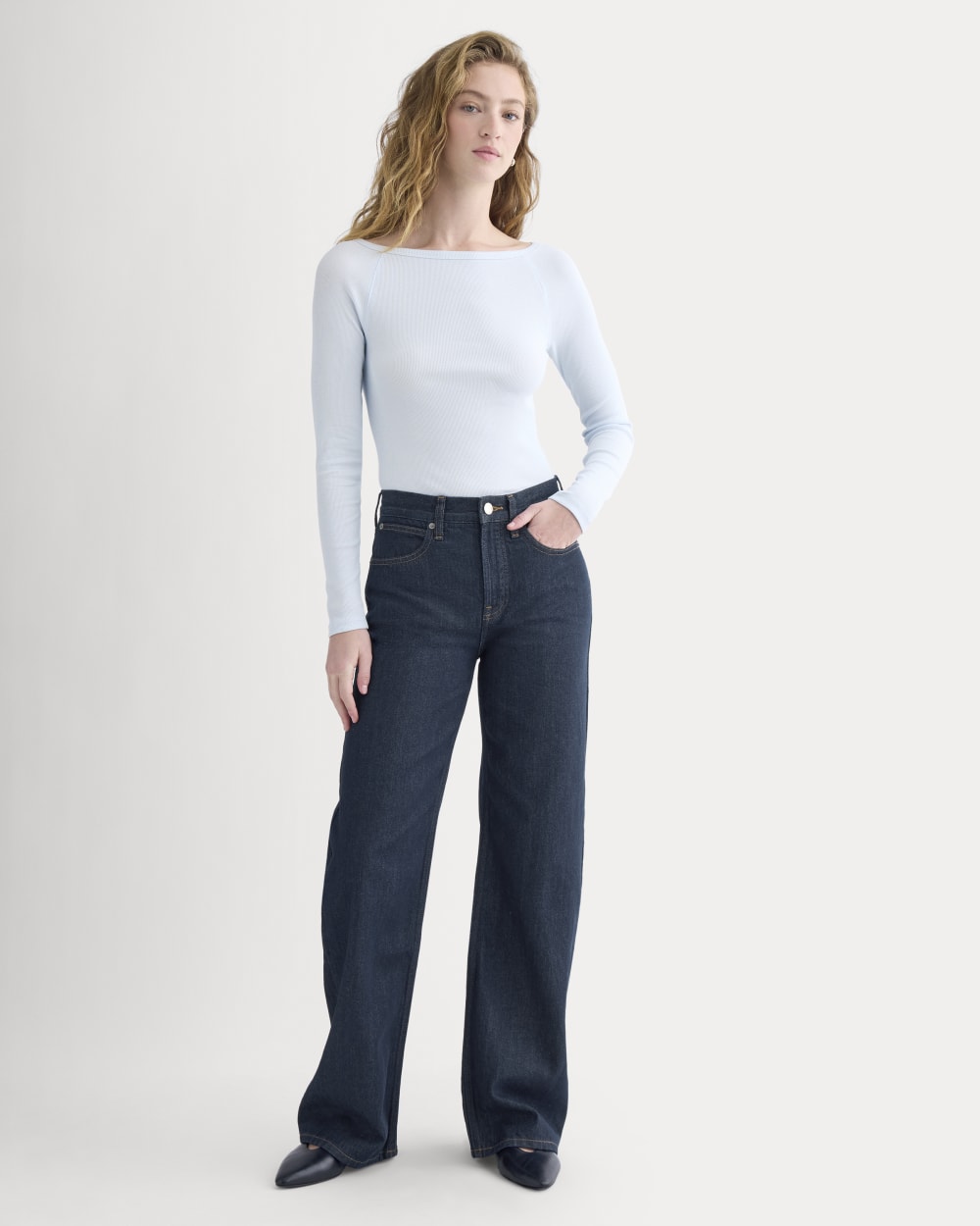 Luxe Rib Boatneck Top | Skywriting