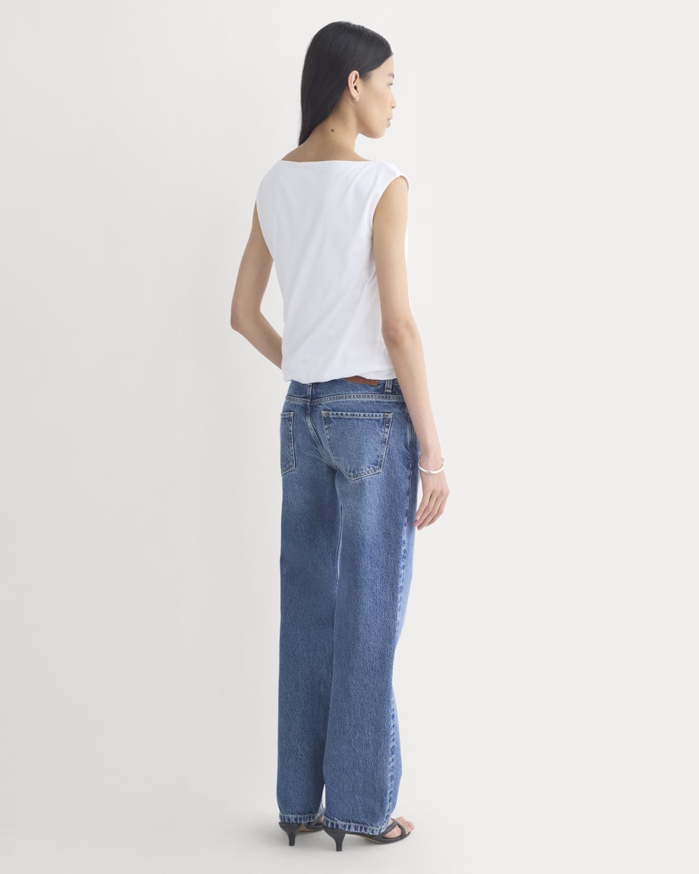 Boatneck Twisted Top in Essential Cotton | White