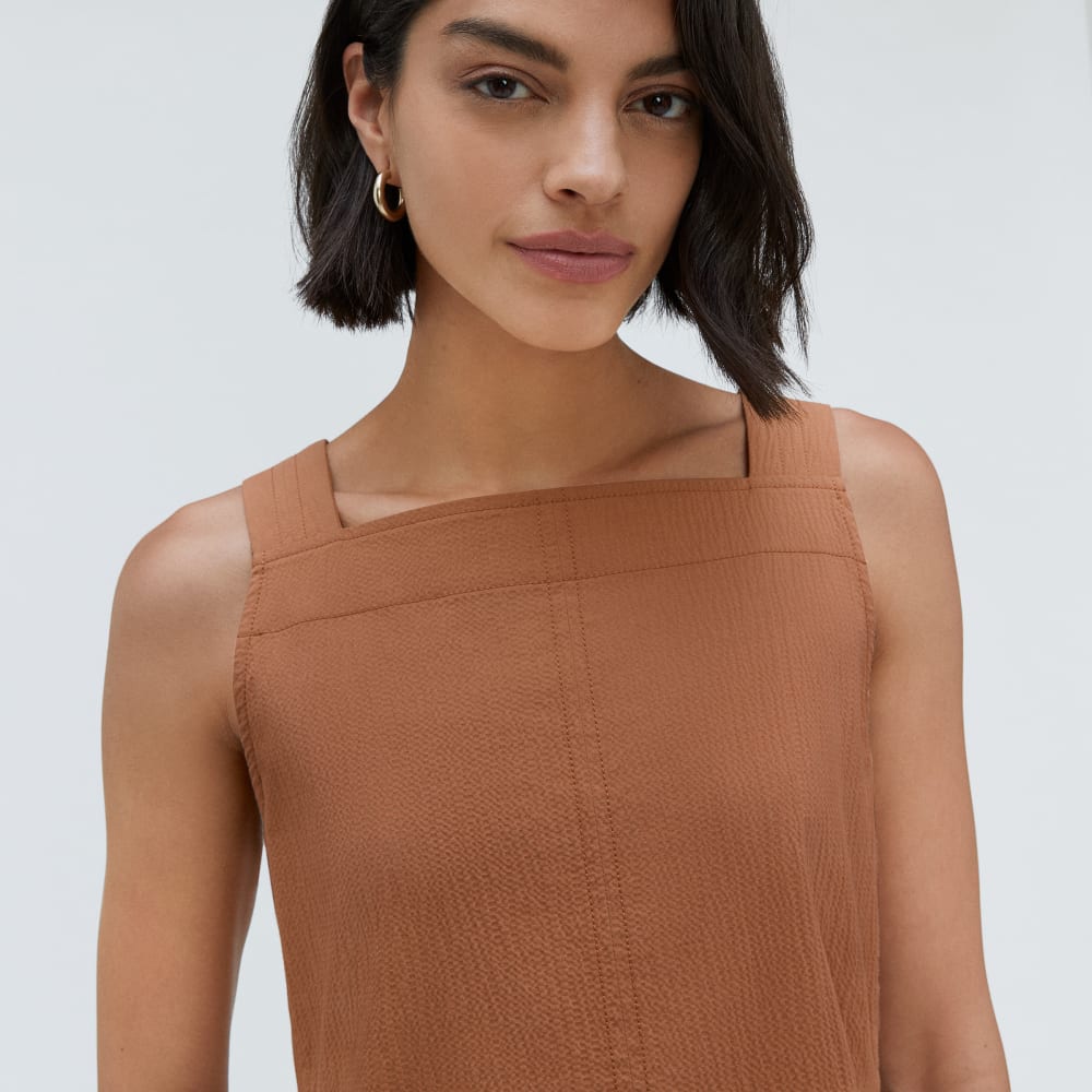 The Seersucker Midi Dress | Tawny Brown
