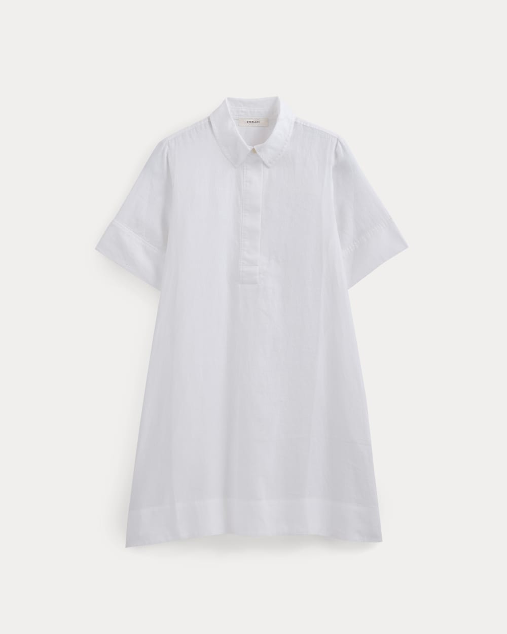 Mini Popover Shirtdress in Linen | White