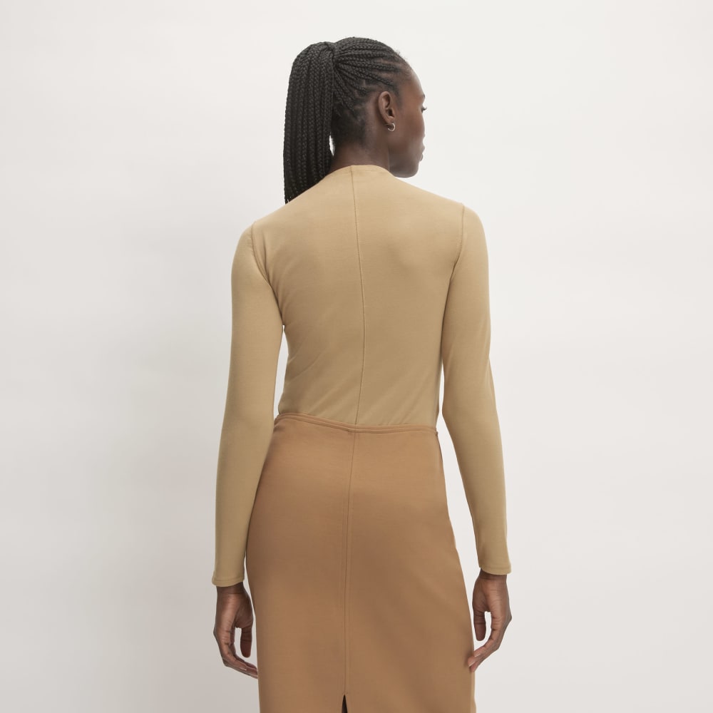 The Supima® Form Funnel Neck Tee | Tiger's Eye