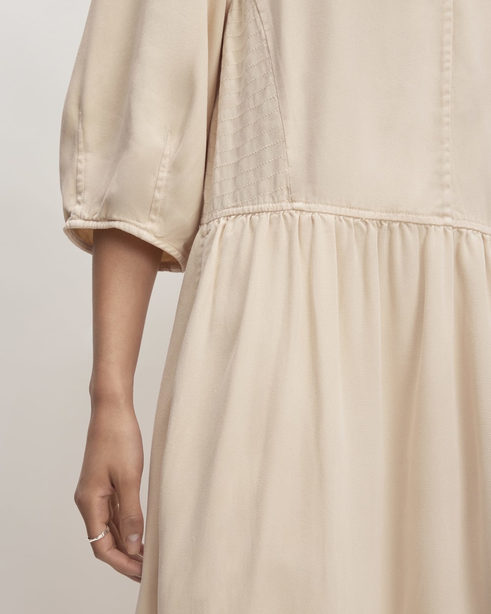 The TENCEL™ Puff-Sleeve Dress | Whisper Pink