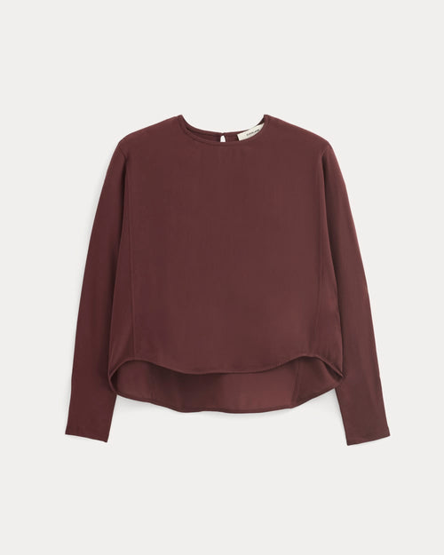 Dolman Top in Washable Silk | Deep Plum