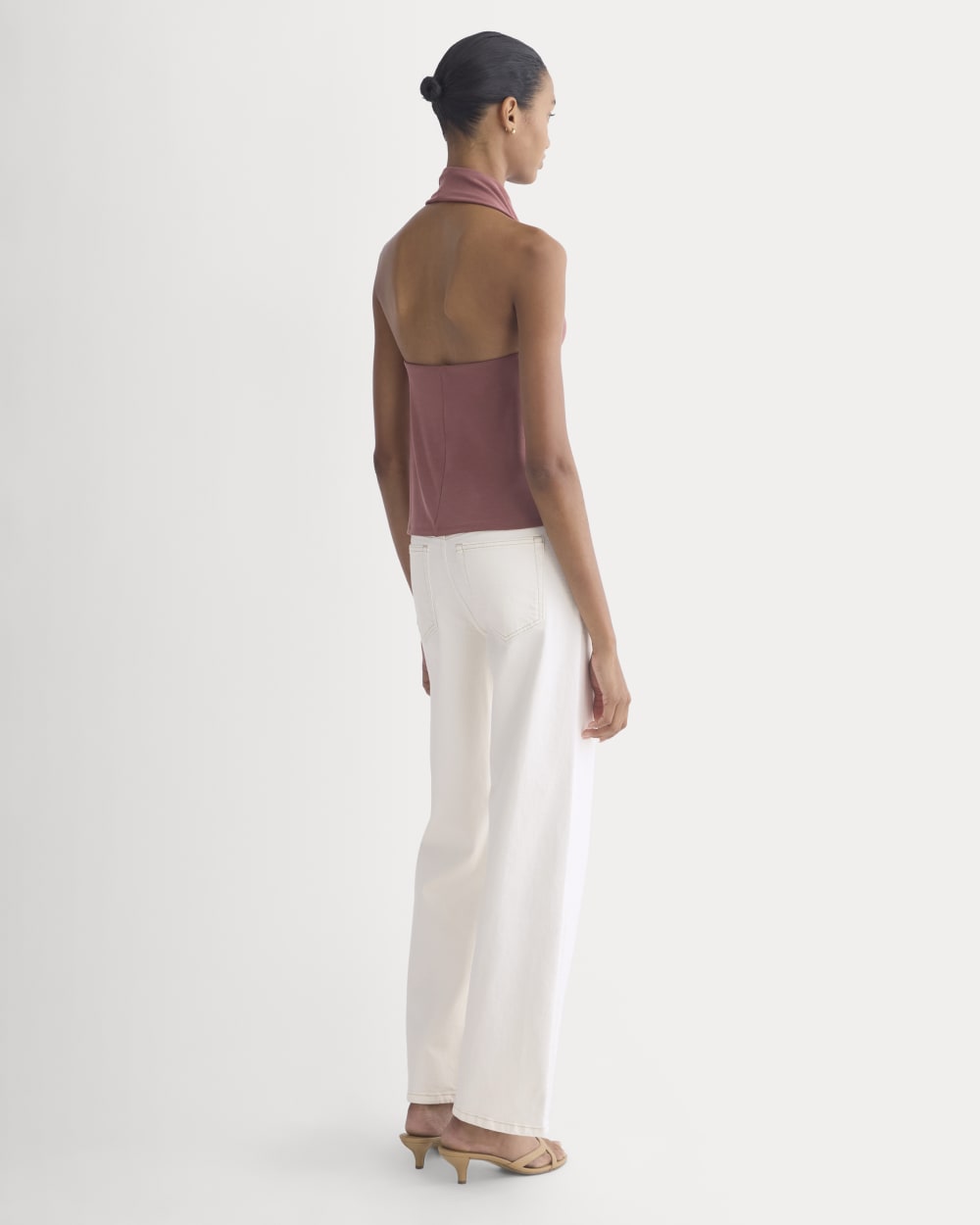 Halter Cowlneck Top in Butterknit | Washed Henna