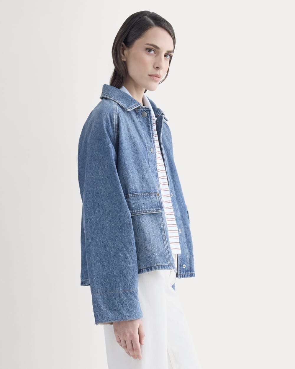 Cropped Denim Jacket | Medium Indigo