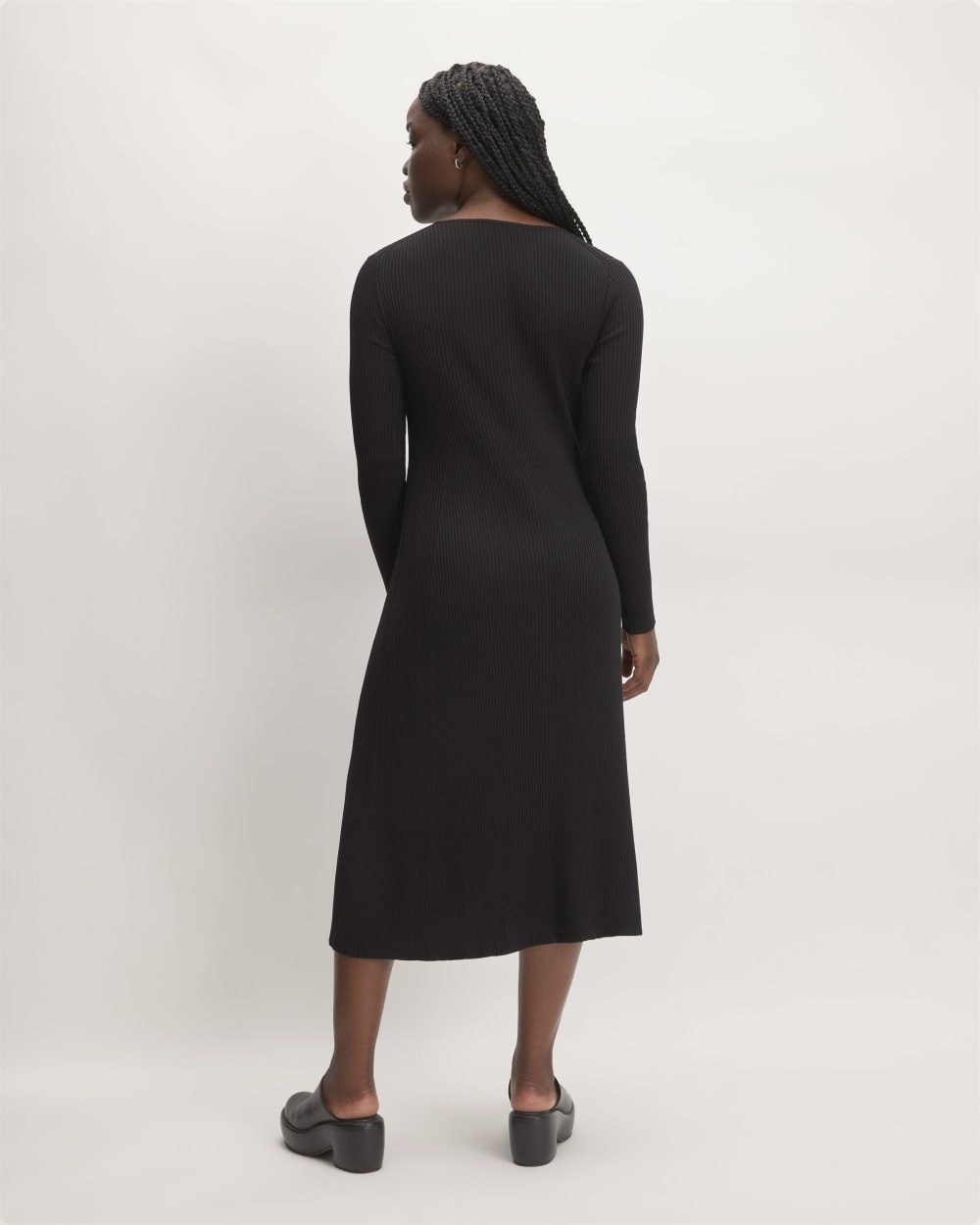 The Ribbed Scoopneck Dress | Black