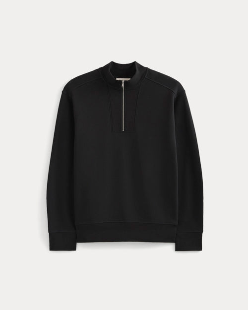 Lightweight Terry Zip Pullover | Black