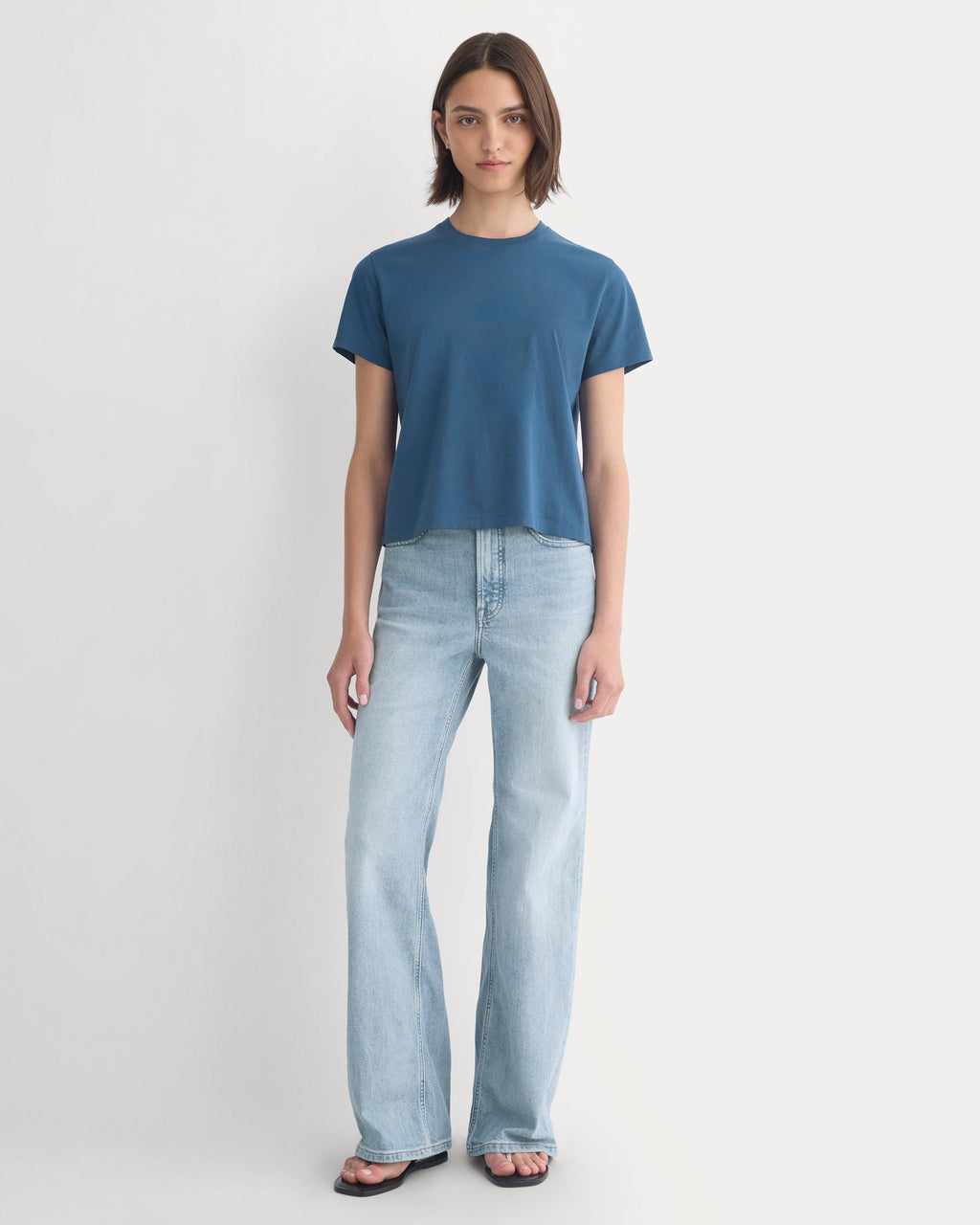 The Box-Cut Tee in Essential Cotton | Blue Wing Teal | No Pocket